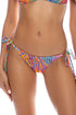 Luli Fama Wild Waters Wavy Ruched Back Full Tie Side Bottom